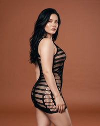Linsori  Shadow Net Curve-Hugging Dress Plus Size -  Right view