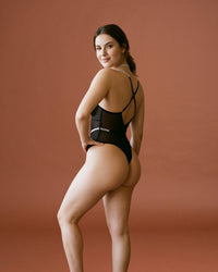 Linsori Diamante Noir Sheer Bodysuit Plus Size -  back view