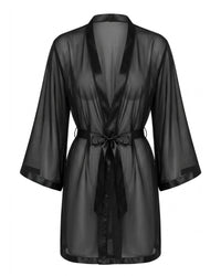 Linsori Noir Sheer Chiffon Delicate Robe - White background view