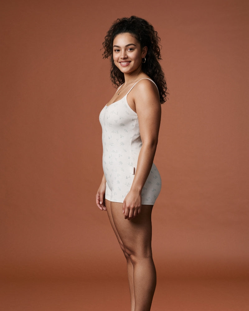 Linsori Pointelle Strappy Sleep Romper -  Left view