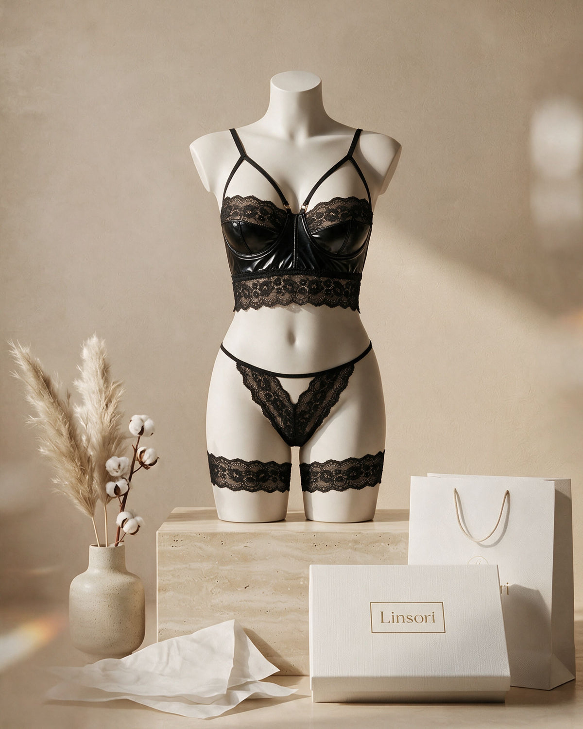 Linsori Shaquila Five-Piece Bondage Set -Mannequin View