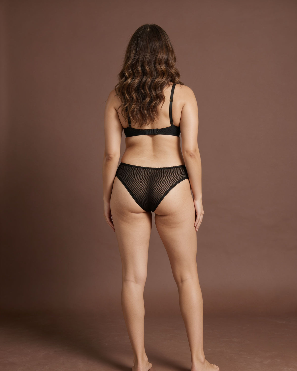 Linsori Deco Noir Lift Balcony Bra -  back view