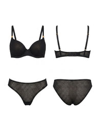 Linsori Deco Noir Lift Balcony Bra - White background view