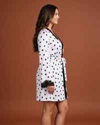 Linsori Charmeuse Heart Print Kimono Robe -  Right view