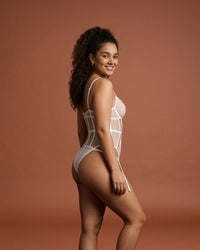 Linsori Madeleine White Bridal Basque Set -  Right view
