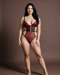 Linsori Scarlet Embroidered Teddy - view 1