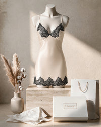 Linsori  Pearl Satin Cut-Out Nightdress - Mannequin View