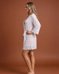 Linsori Pearl Chiffon Bridal Robe -  Left view