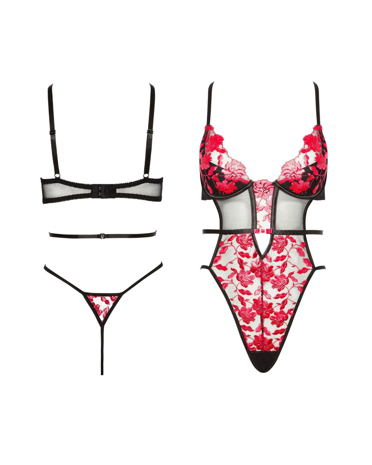Linsori Scarlet Embroidered Teddy - view 7