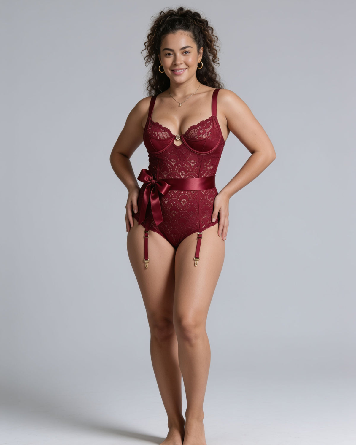 Linsori Scarlet Lace Hourglass Body - Lifestyle view