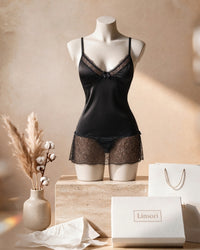 Linsori Metallic Noir Chemise Set - Mannequin View