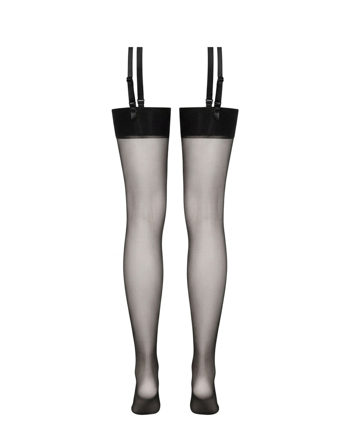 Linsori Cher Sheer Stockings with Wide Band - White background view