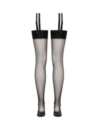 Linsori Cher Sheer Stockings with Wide Band - White background view