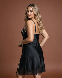 Linsori Satin Chiffon Elegance Nightdress -  back view