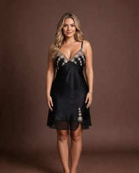 Linsori Satin Chiffon Elegance Nightdress - Lifestyle view