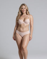 Linsori Blush Deco Lace Balcony Bra - Lifestyle view