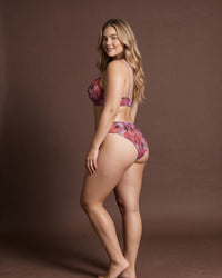 Linsori Rose Mosaic Floral Lace Cheeky -  Left view