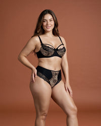 Linsoi Noir Leopard Soft Cup Bra Plus Size -  Right view