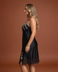 Linsori Satin Chiffon Elegance Nightdress -  Left view