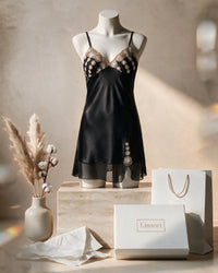 Linsori Satin Chiffon Elegance Nightdress - Mannequin View