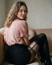 Linaori Fantasia Faux Suspender Tights - Lifestyle view