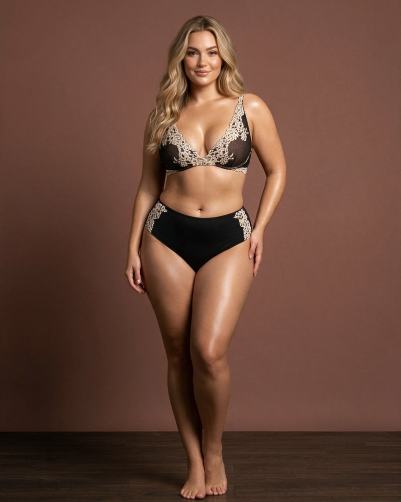 Linsori Georgiana Floral Lace Balconette Bra - Lifestyle view