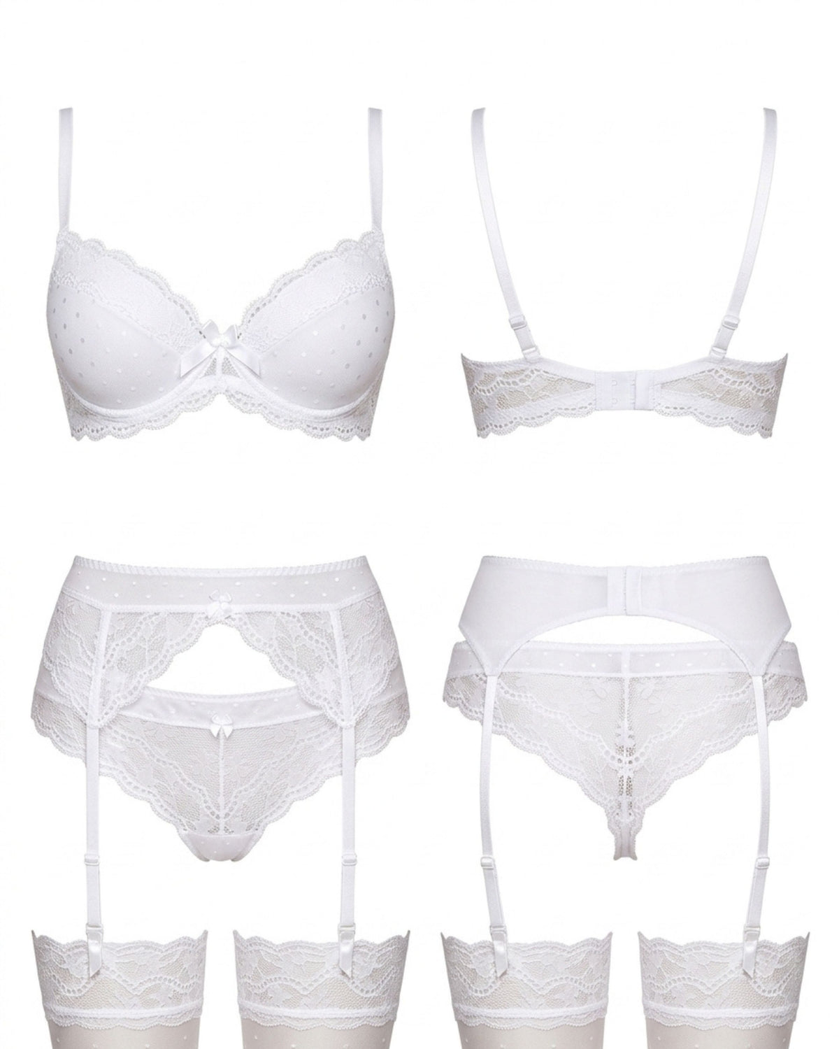 Linsori Pearl Polka Dot Push Up Piece - White background view