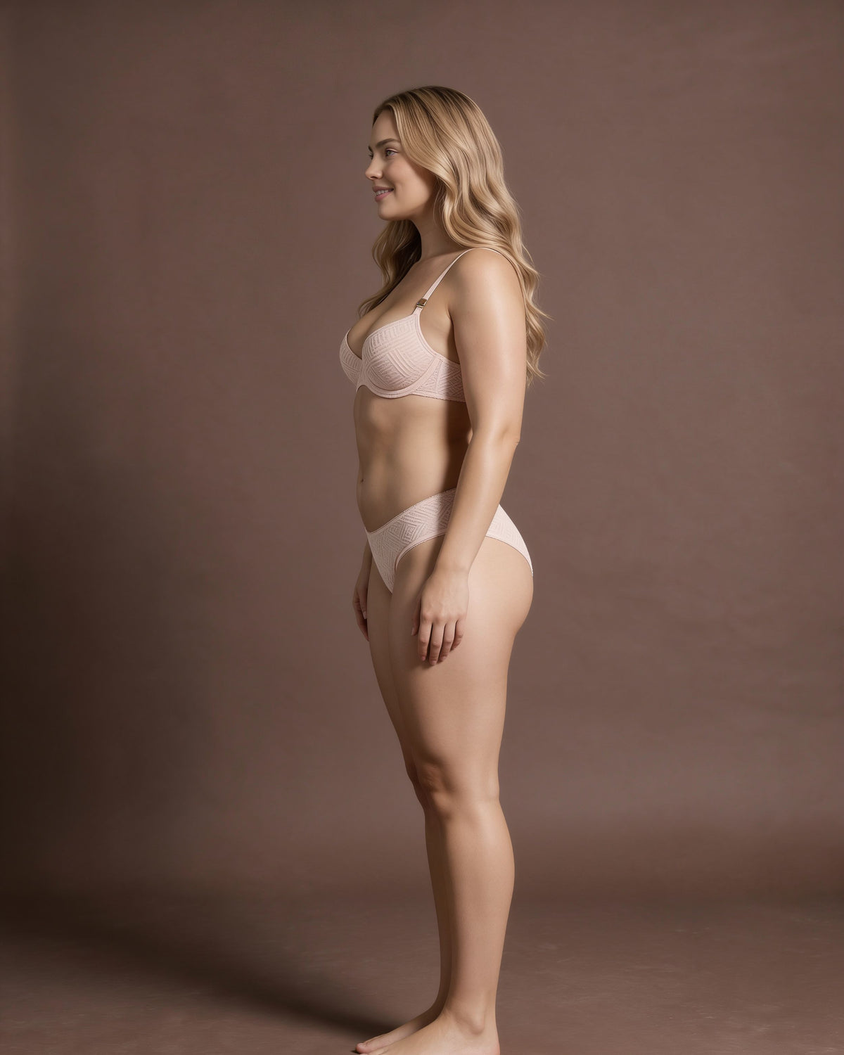 Linsori Blush Deco Lace Balcony Bra -  Left view