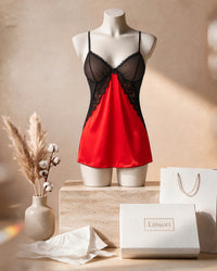 Linsori  Scarlet Marinela Satin Chemise - Mannequin View