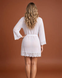 Linsori Pearl Chiffon Bridal Robe -  back view