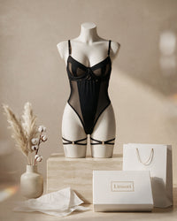 Linsori Obsidian Mesh Underwire Bodysuit - Mannequin View