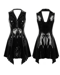Linsori Obsidian Wet Look Club Dress - White background view
