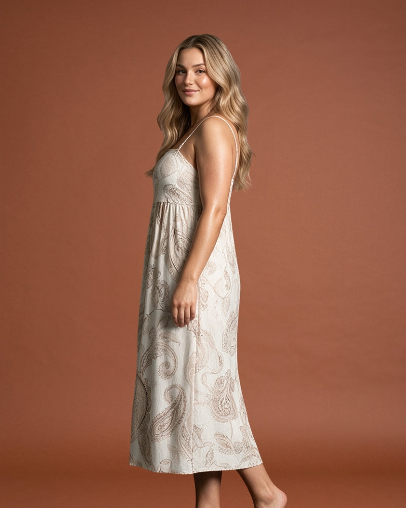 Linsori Selene Long Woven Slip Dress -  Left view