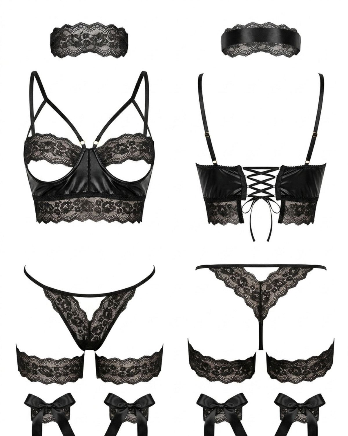 Linsori Shaquila Five-Piece Bondage Set - White background view