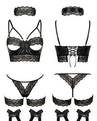 Linsori Shaquila Five-Piece Bondage Set - White background view