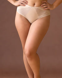 linsori - Bare Stripe Cotton Brief - front view