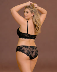 linsori - Noir Floral Lace Brief - back view