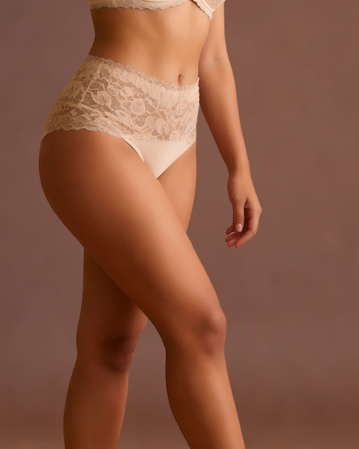 Linsori Bare Floral Lace Briefs Piece -  Right view