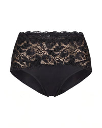 Linsori  Noir Floral Lace Briefs Piece - White background view