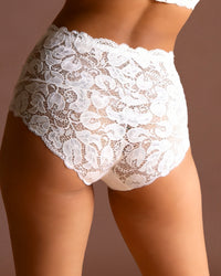 Linsori Pearl Floral Lace Briefs Piece -  back view