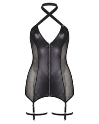 Linsori Obsidian Leather Plunge Harness Set - White background view