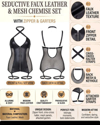 Linsori Obsidian Faux Leather Plunge Set — Plus Size -  Product detail view