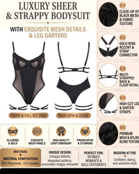 Linsori Obsidian Mesh Underwire Bodysuit -  Product detail view