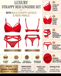 Linsori Scarlet Bondage Garter Set — Plus Size -  Product detail view
