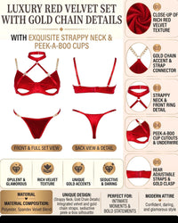 Linsori Scarlet Velvet Halter Set Plus -  Product detail view