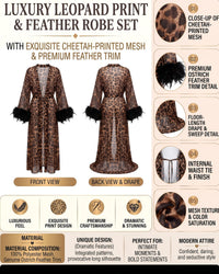Linsori Wild Nights Feather Trim Robe Plus Size -  Product detail view