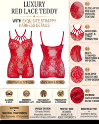 Linsori Scarlet Satin Bow Bra Set Plus Size -  Product detail view