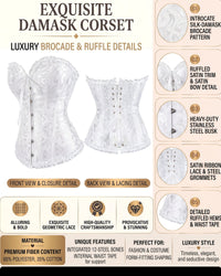 Linsori Ivory Brocade Bridal Corset — Plus Size -  Product detail view
