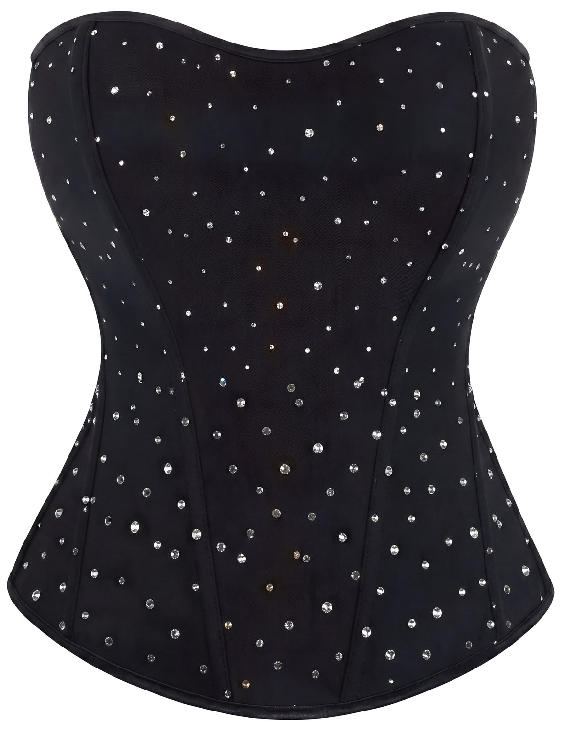 Linsori Noir Sequin Boned Cor Delicate Set - White background view