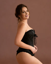 Linsori Noir Vintage Lace-Up Corset -  Right view